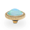 QUDO Interchangeable Fabero Flat 10mm Gold Ring Topper in Silky Sage Delight