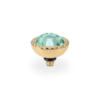 QUDO Interchangeable Bocconi 11mm Gold Ring Topper shown in Chrysolite.