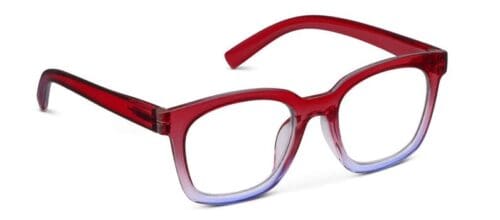 Red and blue ombre eyeglasses.