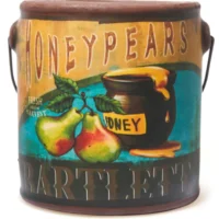 Honey pears and honey pot image.