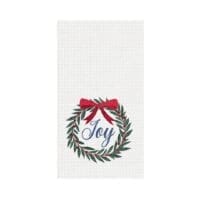 Christmas wreath towel: Joy.