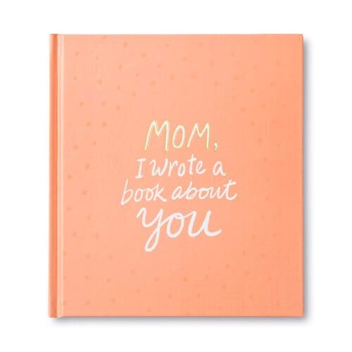 Here's an alt tag for the image: Mom, a book about you.