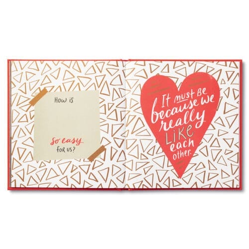 Open love book: we really like each other.