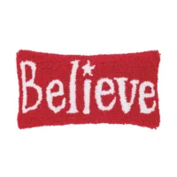 "Believe" Mini Hooked Pillow by C&F