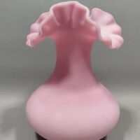 Fenton Art Glass Rose Pink Satin Vase