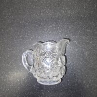 Beveled Star Block Pressed Glass Creamer