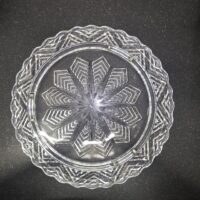 Federal Glass Snowflake Footed Cake Plate