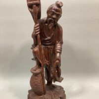 Hand Carved Fisherman w/Glass Eyes