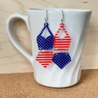 Holly & Liz Swimsuit Earrings - Red White & Blue