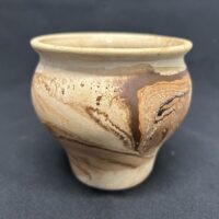 Nemadji Pottery marbled browns wide vase