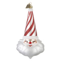Peppermint Santa Ornament 5.75"