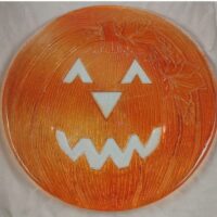 L.E. Smith Glass Co. Handmade 13" Pumpkin Platter