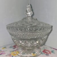 Cut Glass Candy Dish w Lid