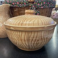 Watt Ovenware Faux Bois Bowl w Lid