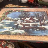 Currier & Ives Reversable Vinyl Placemats
