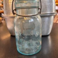 Atlaz E-Z Quart jar w/ wired Glass Lid- Aqua