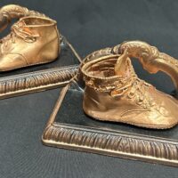 Vintage Bronzed Baby Shoe Bookends