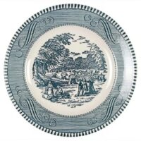 Currier & Ives Blue Bread & Butter Plate (Set of 4)