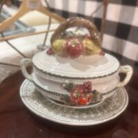 Vintage Soup Tureen ft. fruit  w/ Ladle & Plate