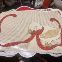 Pair of Vinyl Christmas Goose Placemats