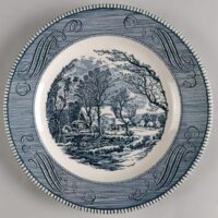 Currier & Ives Blue by Royal USA Dinner Plates (Set of 4)