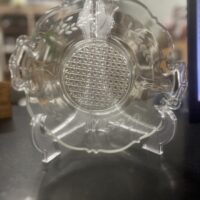 Vintage Glass Serving Bowl w Handles