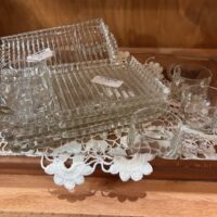 Hazel Atlas rectangle tray and cup