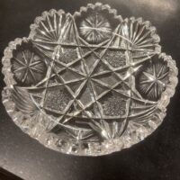 American Brilliant Period "Hobstar" Sawtooth Candy Dish