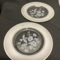 Avon Lead Crystal Hummingbird Dessert Plate