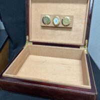 Cigar Humidor w/ Humidifiers & Hygrometer- Faux Leather