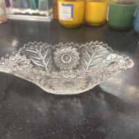 Manganese Cut Glass Star of David Relish Dish