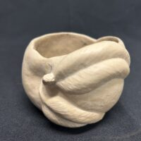 Hand-sculpted Peach Pot