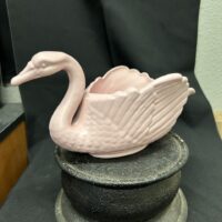 Pink Ceramic Swan Planter