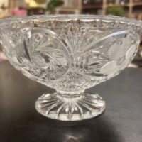 "Pinwheel & Daisy" Footed Crystal Compote