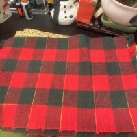 Red & Green Buffalo Woven Placemat
