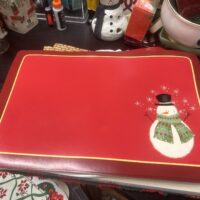 Vinyl Red Snowman Placemats (Set of 6)
