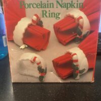 Set of 4 Ceramic Candy Cane Napkin Rings