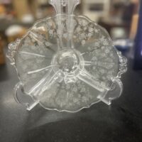 Cambridge Glass Rose Point 8" Footed Serving Platter