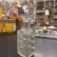 Victorian Era Square Cut Glass Cruet (worn stopper)