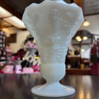Anchor Hocking Milk Glass Pedestal Vase