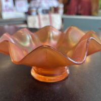 Marigold Carnival Glass Ruffle Dish