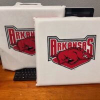 Arkansas Razorback Stadium Cushions Pair (one split bottom)