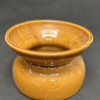 Golden-brown Wide-mouth Ceramic Vase