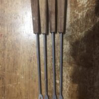 Mid-Century wood-handled Fondue Forks, set of 4