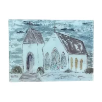 Country Church Glass Cutting Board