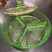 1920s Divided Uranium Dish