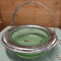1920s Uranium Candy Dish with Chrome Trim