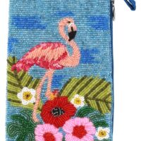 Hand-beaded Club Bag- Flamingo Follies