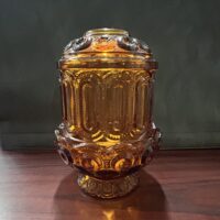 L.E. Smith 1940s Amber Moon & Stars Fairy Lamp