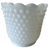 1940 Fire King OvenWare Hobnail Milk Glass Planter
